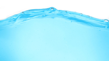 Blue surface water and air bubble isolated on white background