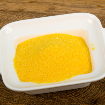Raw polenta ready for cooking